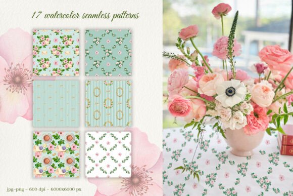 Download Rococo Wild Rose Tea Time Watercolor - Watercolor Collection