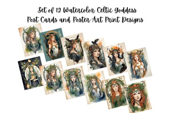 Download 12 Watercolor Celtic Goddess Art Prints - Watercolor Collection
