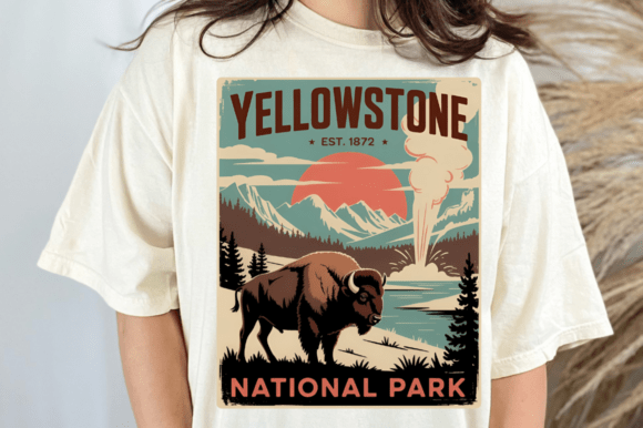Download Yellowstone National Park Vintage PNG - Premium Resources