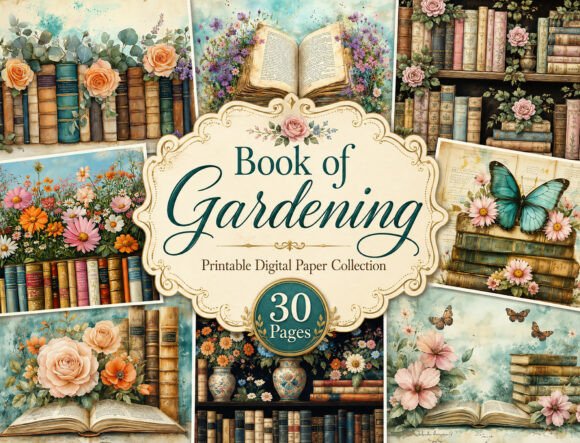 Download Watercolor Book Garden Papers - Watercolor Collection