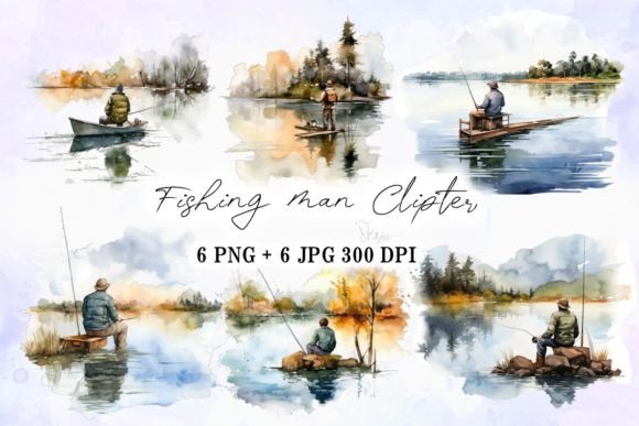 Download A Fishingman Watercolor Painting Art - Watercolor Collection