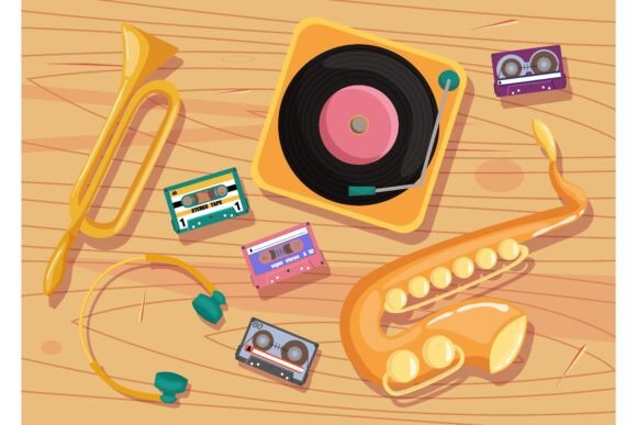 Download Cassette Tapes, Vinyl Player and Musical - Cassette tape Collection