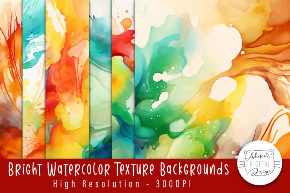 Download Bright Watercolor Texture Backgrounds - Watercolor Collection