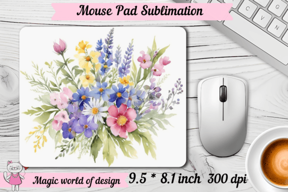 Download Bright Watercolor Wildflowers Mouse Pad - Watercolor Collection