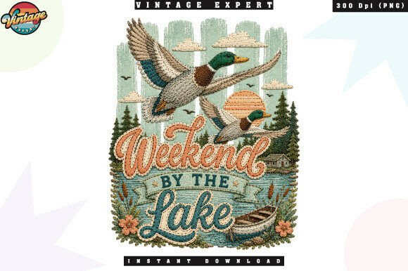 Download Lake Life Mallard Duck Vintage PNG - Vintage png Collection