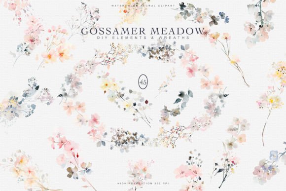 Download Watercolor Wildflowers Digital Clipart - - Watercolor Collection