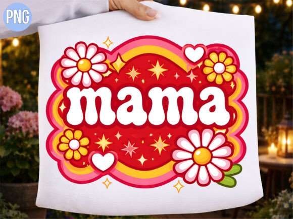 Download Retro Groovy Mama Flower Power PNG - Flower power Collection