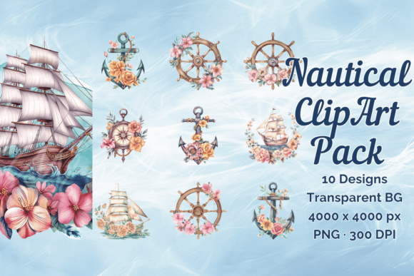 Download Nautical Clip Art Watercolor Pack - Watercolor Collection