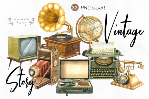 Download Vintage Watercolor Elements Clipart, PNG - Watercolor Collection