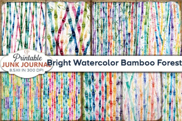 Download Bright Watercolor Bamboo Junk Journal - Watercolor Collection