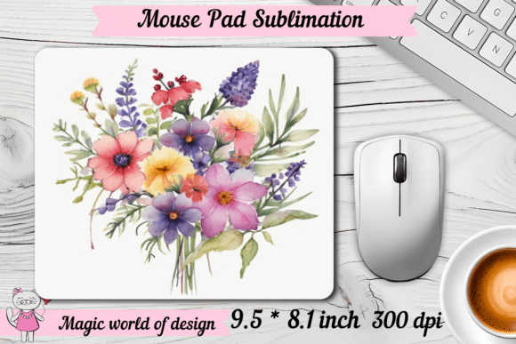 Download Bright Watercolor Wildflowers Mouse Pad - Watercolor Collection