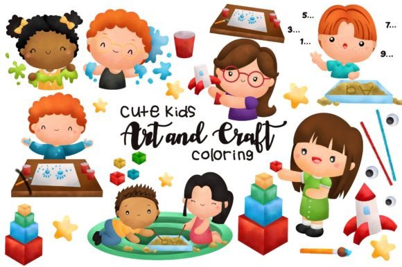 Download Cute Kids Art Craft Clipart Watercolor - Watercolor Collection