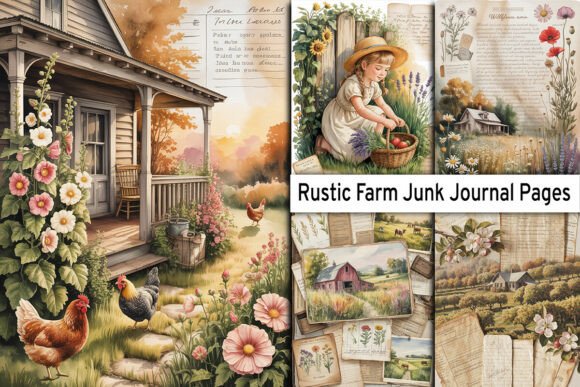 Download Rustic Farm Junk Journal Pages - Rustic Collection