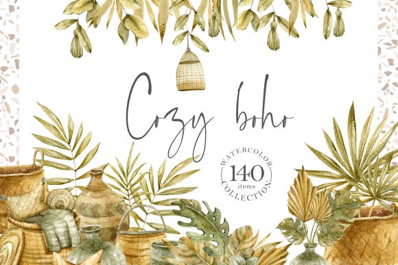 Download Watercolor Boho Clipart Collection - Watercolor Collection